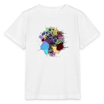 coiffe indienne noire couleurs vives - T-shirt bio MINI CREATOR Stanley/Stella Enfant - blanc - Devant - Maike (125cm)