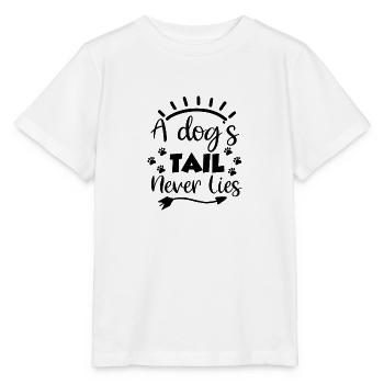 La queue d’un chien ne ment jamais - T-shirt bio MINI CREATOR Stanley/Stella Enfant - blanc - Devant - Maike (125cm)