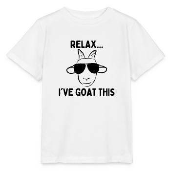 Entspann dich, ich Ziege das - Stanley/Stella Kinder T-Shirt MINI CREATOR  - Weiß - Vorne - Maike (125cm)