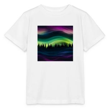Luminous Skies: Polarlichter-Kollektion - Stanley/Stella Kinder T-Shirt MINI CREATOR  - Weiß - Vorne - Maike (125cm)
