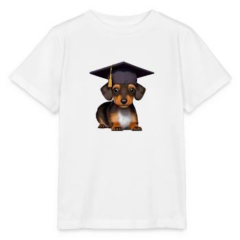 Bachelor Dachshund Graduation University - T-shirt bio MINI CREATOR Stanley/Stella Enfant - blanc - Devant - Maike (125cm)