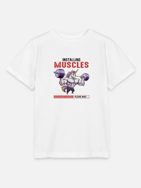 Installing Muscles Please Wait - Stanley/Stella Kinder T-Shirt MINI CREATOR - Weiß