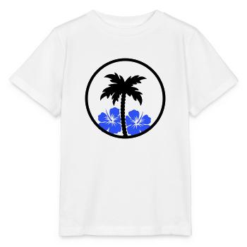 Hibiscus palmier - T-shirt bio MINI CREATOR Stanley/Stella Enfant - blanc - Devant - Maike (125cm)