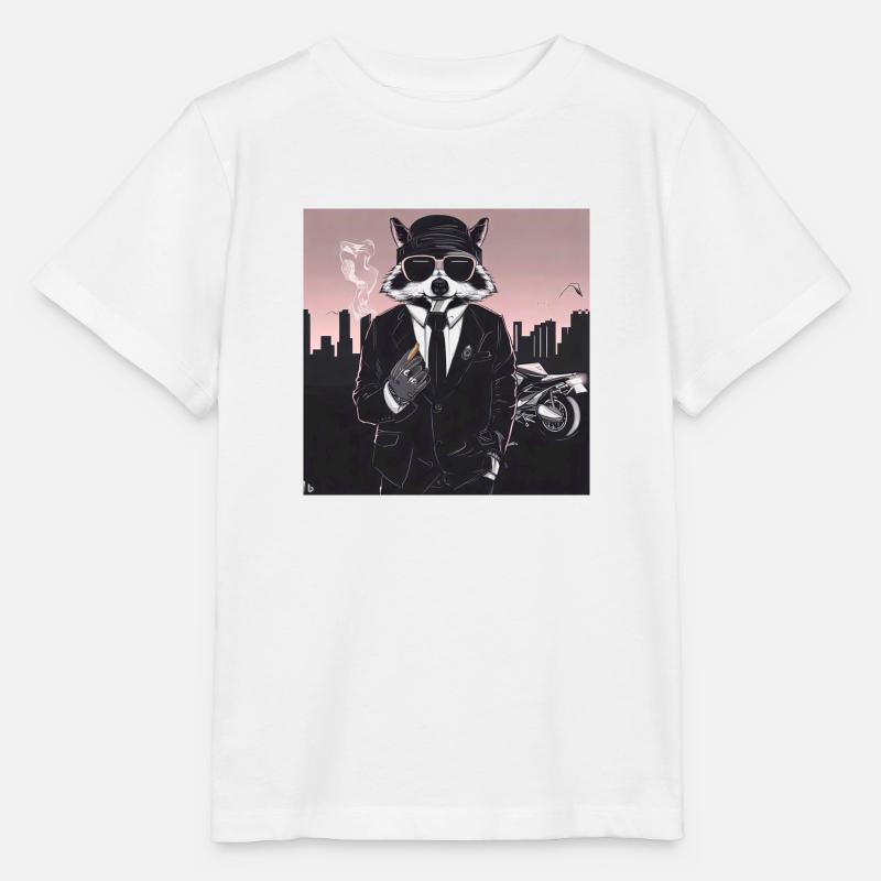 Gangster Waschbär - Stanley/Stella Kinder T-Shirt MINI CREATOR  - Weiß