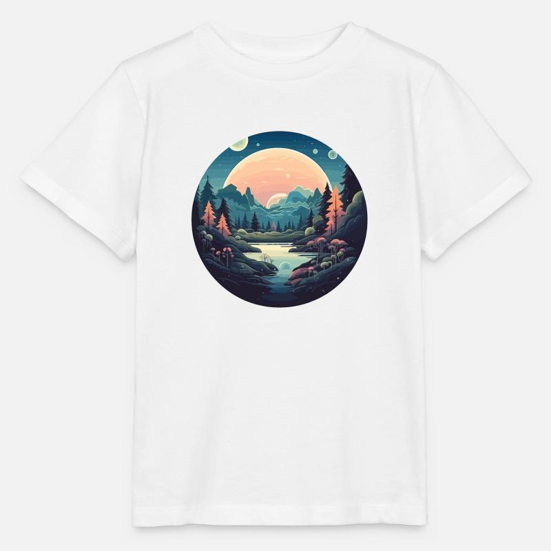 Paysage forestier surréaliste - T-shirt bio MINI CREATOR Stanley/Stella Enfant - blanc