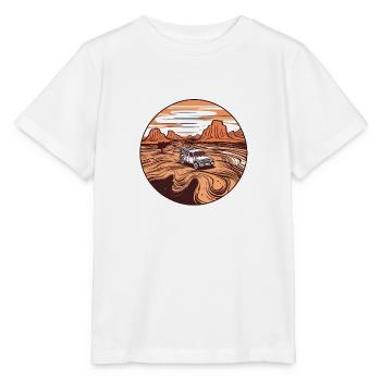 Roadtrip Through the Desert: Car in Desert - Stanley/Stella MINI CREATOR Kids’ T-Shirt - white - Front - Maike (125cm)