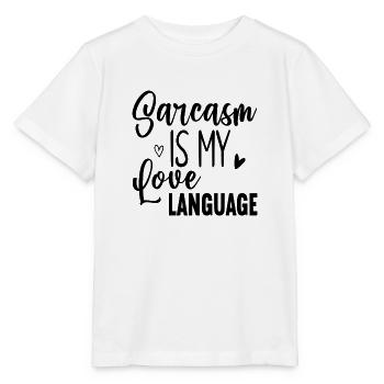 Sarcasme is mijn liefde Taal - Stanley/Stella Kinder-T-shirt MINI CREATOR  - wit - Voor - Maike (125cm)
