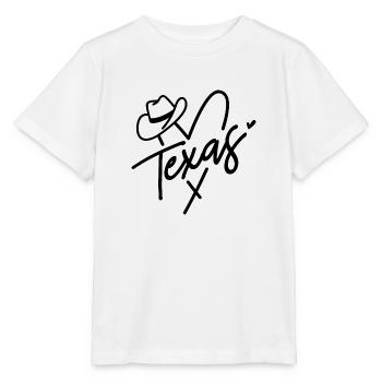 Texas Cowboy Heart Love - T-shirt bio MINI CREATOR Stanley/Stella Enfant - blanc - Devant - Maike (125cm)
