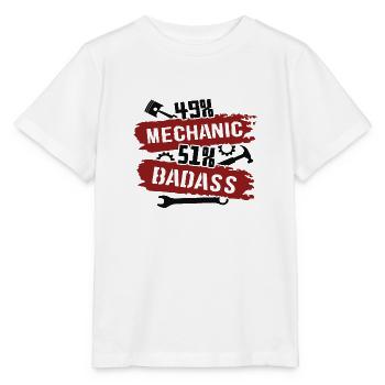49% Mechanic 51% Badass - Stanley/Stella Kinder T-Shirt MINI CREATOR  - Weiß - Vorne - Maike (125cm)