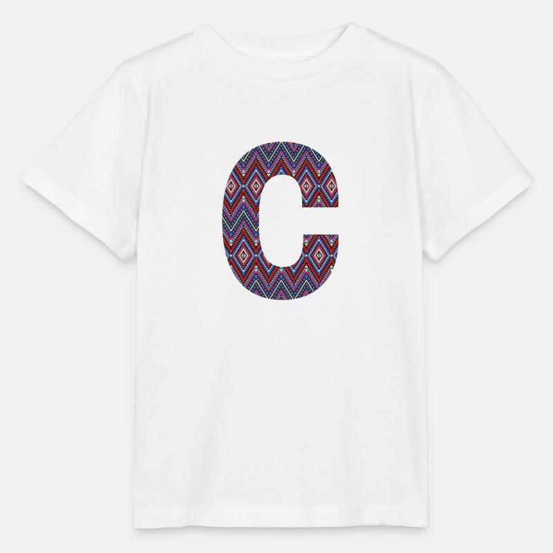 Monogramm Buchstabe C - geometrisches Muster - Stanley/Stella Kinder T-Shirt MINI CREATOR  - Weiß