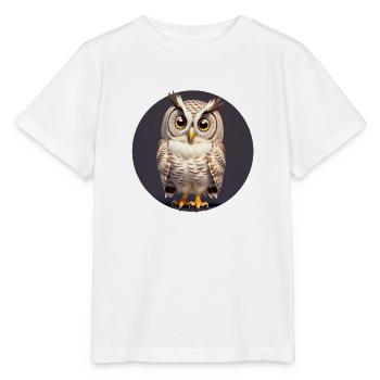 Chouette chevêche - T-shirt bio MINI CREATOR Stanley/Stella Enfant - blanc - Devant - Maike (125cm)