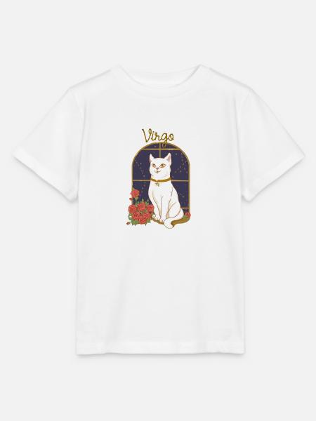 Virgo Zodiac Sign Cat - Stanley/Stella Kinder T-Shirt MINI CREATOR - Weiß