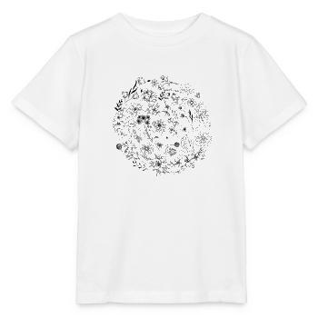 Minimalistische Blume - Stanley/Stella Kinder T-Shirt MINI CREATOR  - Weiß - Vorne - Maike (125cm)