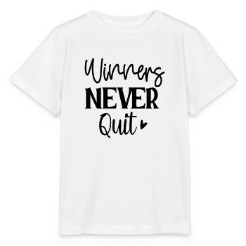 Winners Never Quit - Stanley/Stella MINI CREATOR Kids’ T-Shirt - white - Front - Maike (125cm)