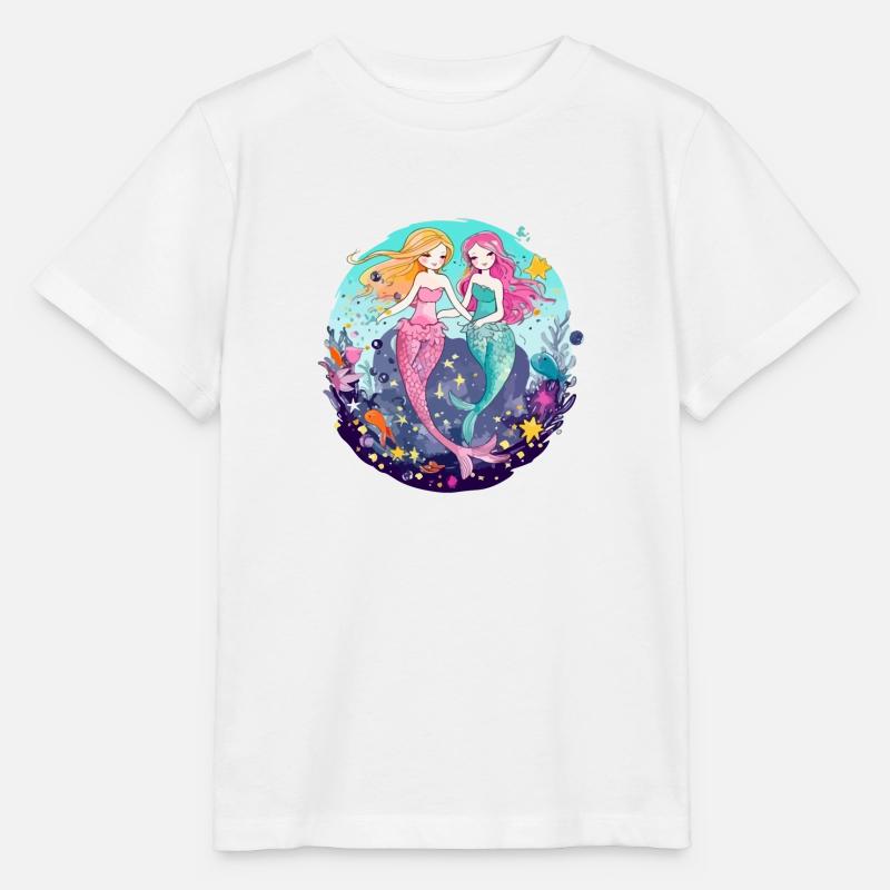 Miki et mina les sirènes - T-shirt bio MINI CREATOR Stanley/Stella Enfant - blanc