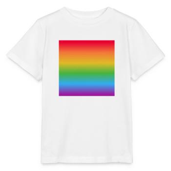 Dégradé de drapeau arc-en-ciel - T-shirt bio MINI CREATOR Stanley/Stella Enfant - blanc - Devant - Maike (125cm)