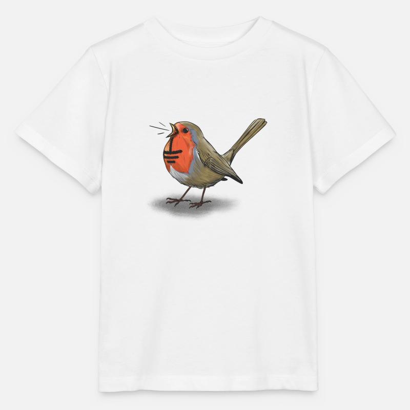 Rouge gorge soulèvement - T-shirt bio MINI CREATOR Stanley/Stella Enfant - blanc