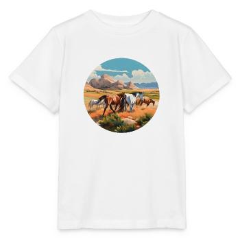 Herd of Horses - Stanley/Stella MINI CREATOR Kids’ T-Shirt - white - Front - Maike (125cm)