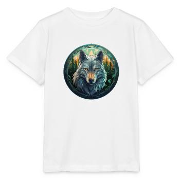 Emblème du loup - T-shirt bio MINI CREATOR Stanley/Stella Enfant - blanc - Devant - Maike (125cm)
