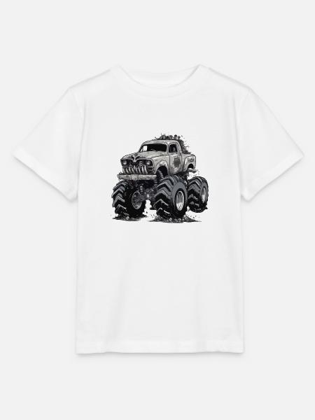 Monstertruck BigRigXpress - Stanley/Stella Kinder T-Shirt MINI CREATOR - Weiß