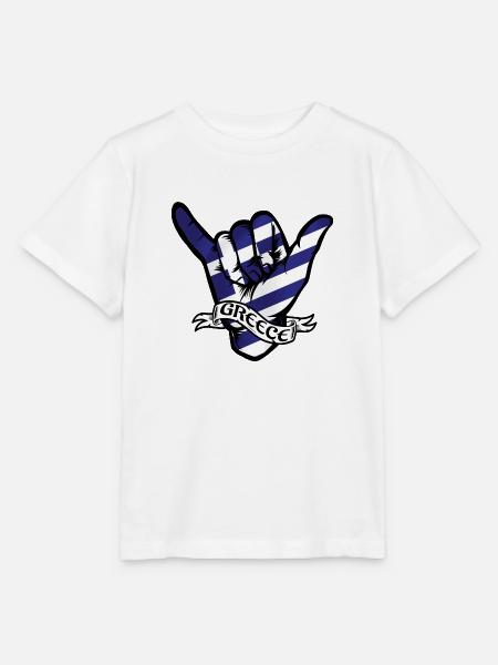 Greece Shaka - Stanley/Stella Kinder T-Shirt MINI CREATOR - Weiß