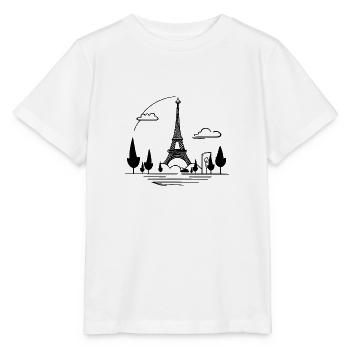 Tour Eiffel - T-shirt bio MINI CREATOR Stanley/Stella Enfant - blanc - Devant - Maike (125cm)