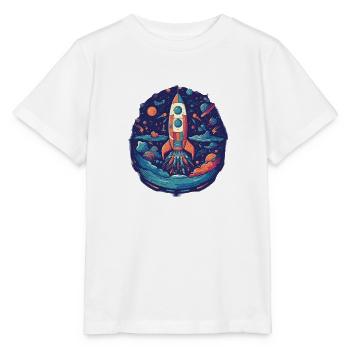 Whimsy Rocket: Galaktisches Abenteuer! - Stanley/Stella Kinder T-Shirt MINI CREATOR  - Weiß - Vorne - Maike (125cm)