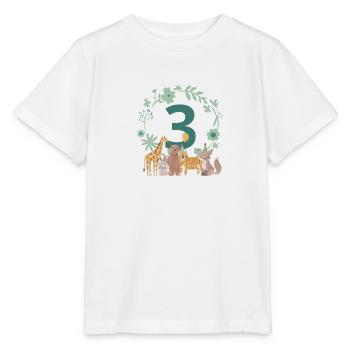 3e anniversaire - troisième anniversaire animaux - T-shirt bio MINI CREATOR Stanley/Stella Enfant - blanc - Devant - Maike (125cm)