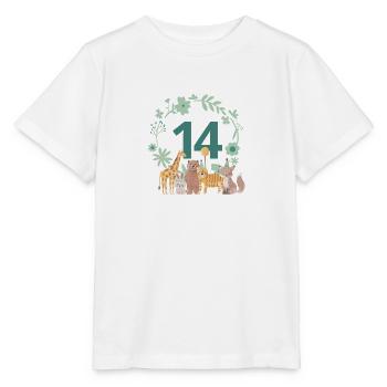 14e anniversaire - anniversaire animaux - T-shirt bio MINI CREATOR Stanley/Stella Enfant - blanc - Devant - Maike (125cm)