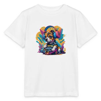 DJ Welpe - Stanley/Stella Kinder T-Shirt MINI CREATOR  - Weiß - Vorne - Maike (125cm)