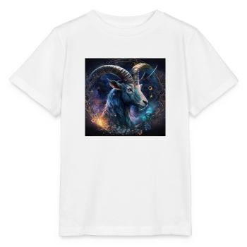 Capricorne zodiaque signe - galaxy - T-shirt bio MINI CREATOR Stanley/Stella Enfant - blanc - Devant - Maike (125cm)