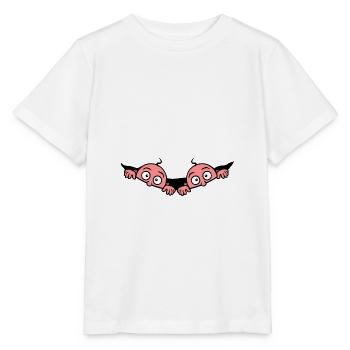 Femme enceinte avec deux bébés 2 jumeaux dans le ventre de bébé - T-shirt bio MINI CREATOR Stanley/Stella Enfant - blanc - Devant - Maike (125cm)