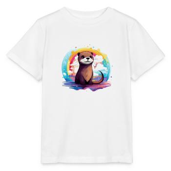 der Otter im bunten Schein - Stanley/Stella Kinder T-Shirt MINI CREATOR  - Weiß - Vorne - Maike (125cm)