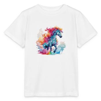 au galop coloré - T-shirt bio MINI CREATOR Stanley/Stella Enfant - blanc - Devant - Maike (125cm)