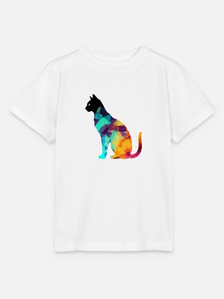 Aki, die bunte Katze - Stanley/Stella Kinder T-Shirt MINI CREATOR  - Weiß