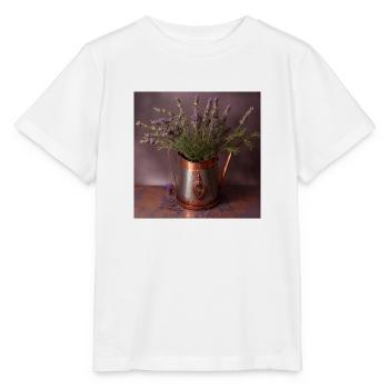 Lavande dans un pichet en cuivre - T-shirt bio MINI CREATOR Stanley/Stella Enfant - blanc - Devant - Maike (125cm)