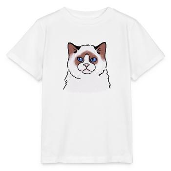 Poupée de chiffon Visage de chat malheureux - T-shirt bio MINI CREATOR Stanley/Stella Enfant - blanc - Devant - Maike (125cm)