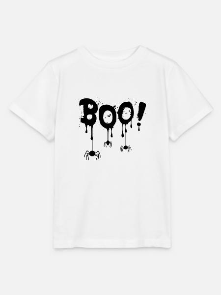 BOOO Halloween Spider - Stanley/Stella Kinder T-Shirt MINI CREATOR  - Weiß
