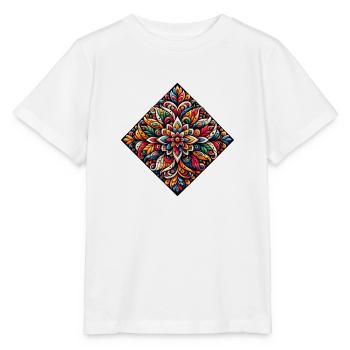 losange coloré inspiré d'art traditionnel russe - T-shirt bio MINI CREATOR Stanley/Stella Enfant - blanc - Devant - Maike (125cm)