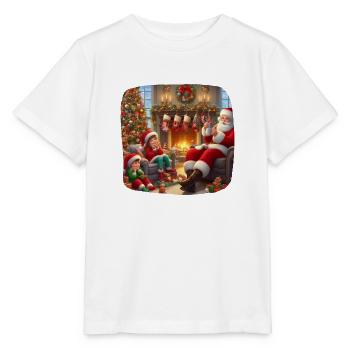 Père Noël réveillon de Noël famille renne - T-shirt bio MINI CREATOR Stanley/Stella Enfant - blanc - Devant - Maike (125cm)