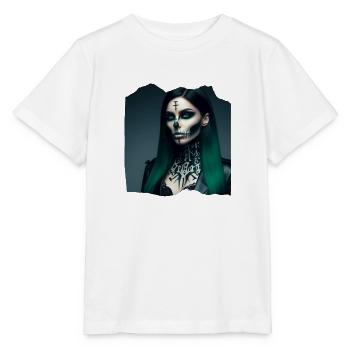 Hexe Makabre Dunkle gruselige Albtraumzeichen - Stanley/Stella Kinder T-Shirt MINI CREATOR  - Weiß - Vorne - Maike (125cm)