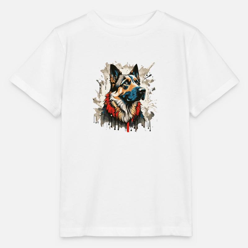 Deutscher Schäferhund Graffiti - Stanley/Stella Kinder T-Shirt MINI CREATOR  - Weiß