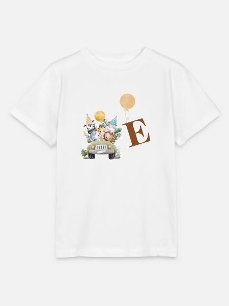 Buchstabe E Safari - Stanley/Stella Kinder T-Shirt MINI CREATOR  - Weiß