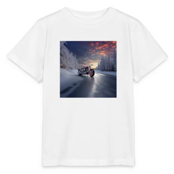 Winter Highway Motorcycle Ride - Stanley/Stella MINI CREATOR Kids’ T-Shirt - white - Front - Maike (125cm)