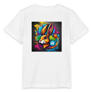Splash of Colour Bunny - Stanley/Stella MINI CREATOR Kids’ T-Shirt - white - Front - Maike (125cm)