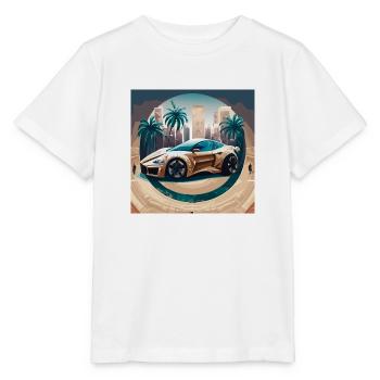 Sportscar in Dessert - Stanley/Stella Kinder T-Shirt MINI CREATOR  - Weiß - Vorne - Maike (125cm)