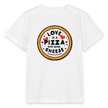 Love is a Pizza with Extra Cheese - Stanley/Stella MINI CREATOR Kids’ T-Shirt - white - Front - Maike (125cm)