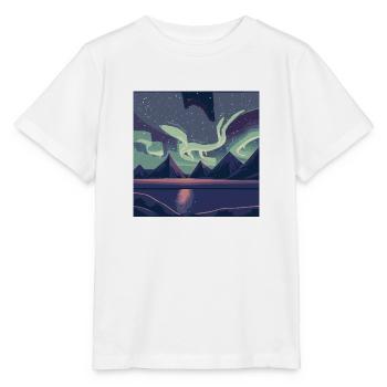Polarlichter am Nachthimmel - Stanley/Stella Kinder T-Shirt MINI CREATOR  - Weiß - Vorne - Maike (125cm)