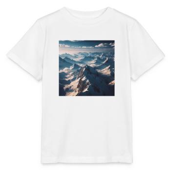 Paysage de montagne au-dessus des nuages - T-shirt bio MINI CREATOR Stanley/Stella Enfant - blanc - Devant - Maike (125cm)