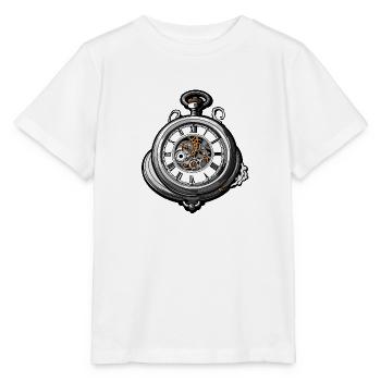 Uhr / Uhrwerk / Uhrzeit / Zeiger / Zeit / Antik - Stanley/Stella Kinder T-Shirt MINI CREATOR  - Weiß - Vorne - Maike (125cm)